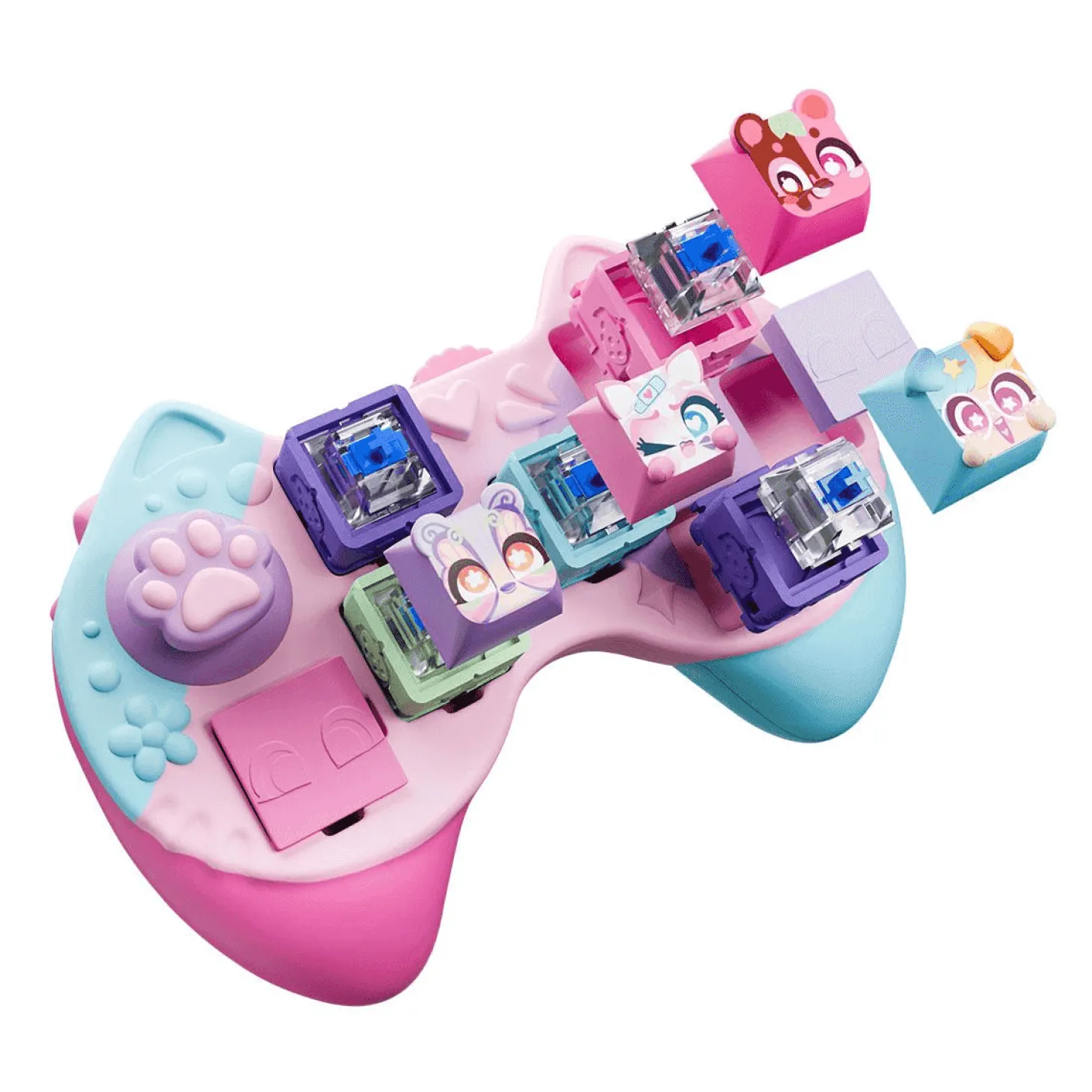 Clickeez Controller – Mando antiestrés con 5 teclas coleccionables y llavero Bizak