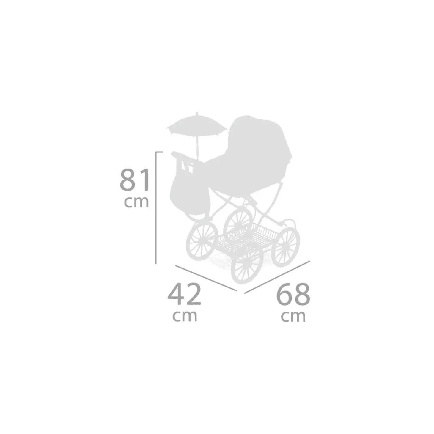 Coche de Muñecas Provenza Plegable con Sombrilla