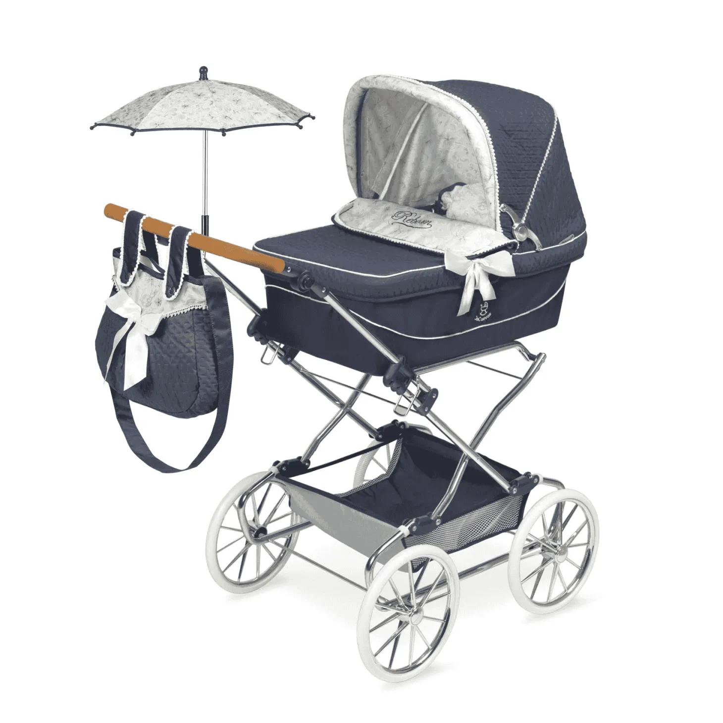 Coche de Muñecas Reborn Vintage Plegable con Sombrilla