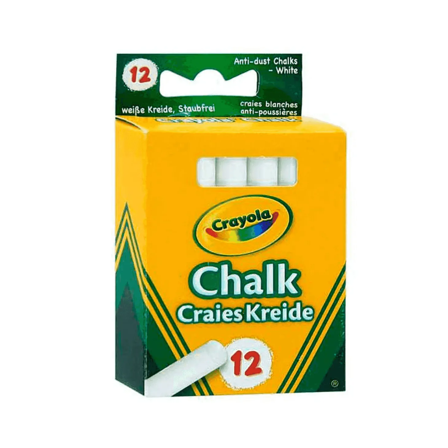 Crayola 12 Tizas Blancas Antipolvo