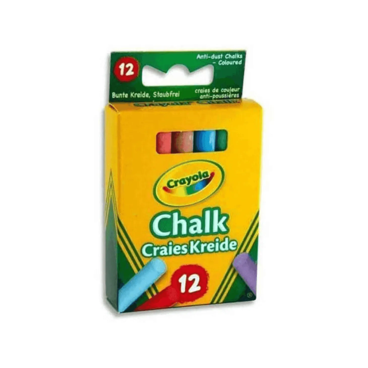 Crayola 12 Tizas de Colores Anti Polvo