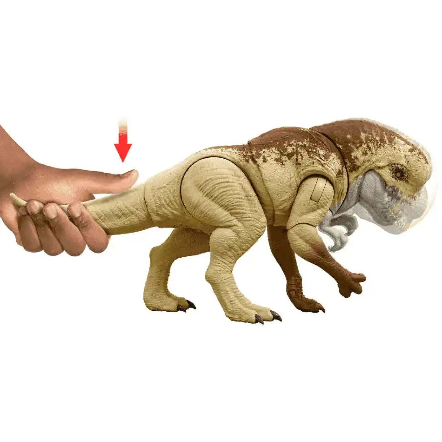 Dinosaurios Distortus Rex de la colección Furia retumbante de “Jurassic World: El Renacer”,