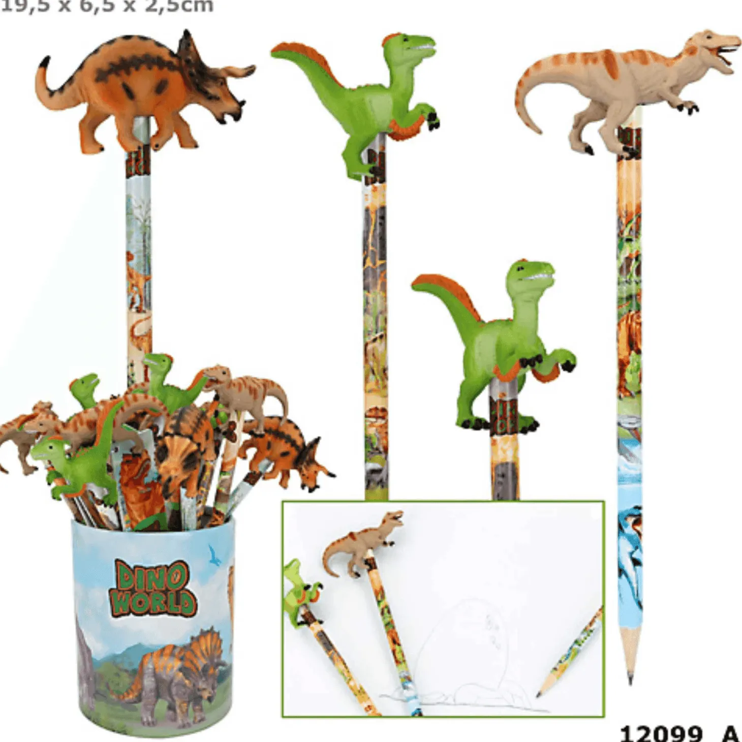 Dino World Lapiz Con Figura Dino