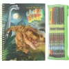 Dino World libro de colorear con lápices