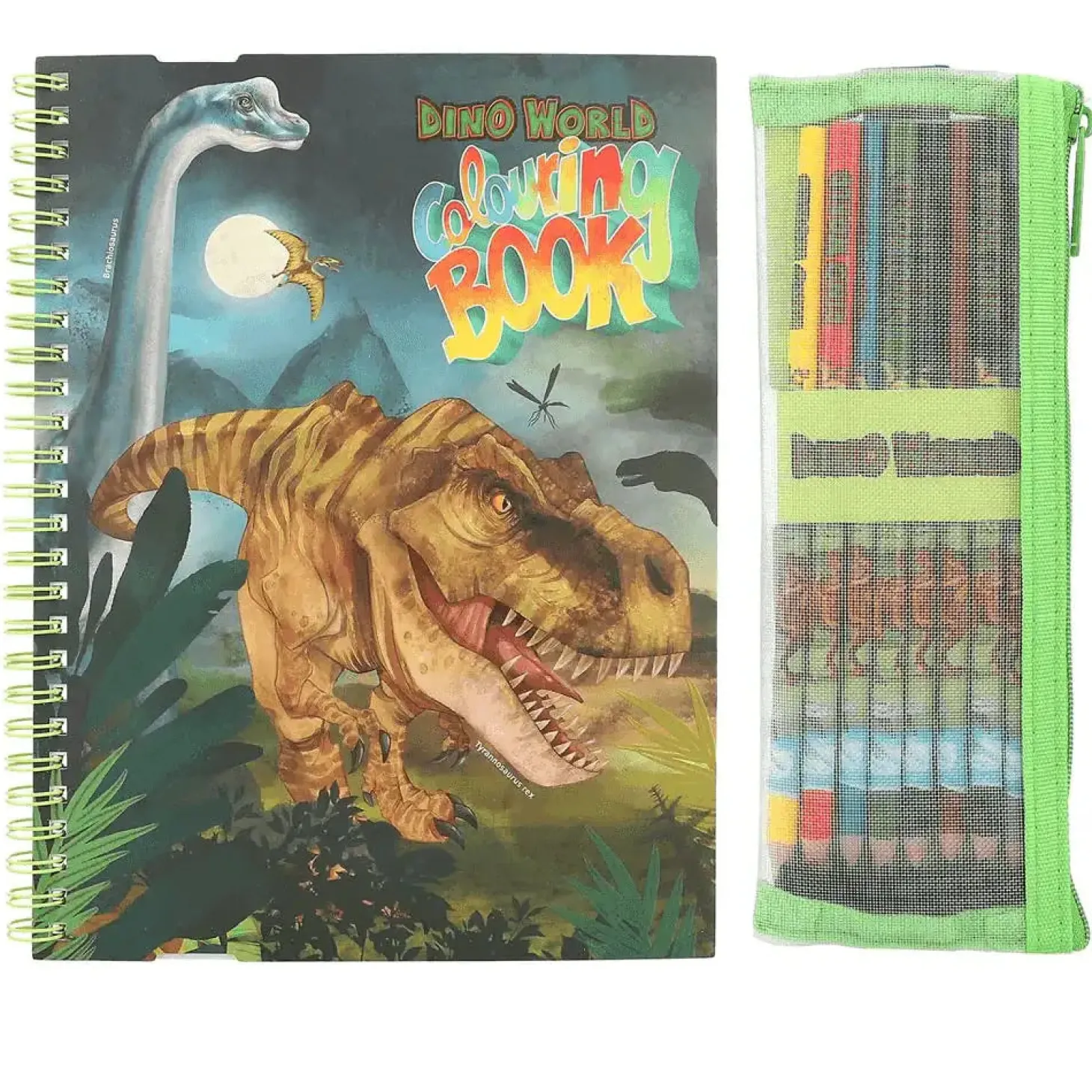 Dino World libro de colorear con lápices