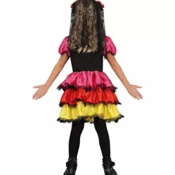 Disfraz Catrina con Falda de 3 Colores Infantil T. 7-9