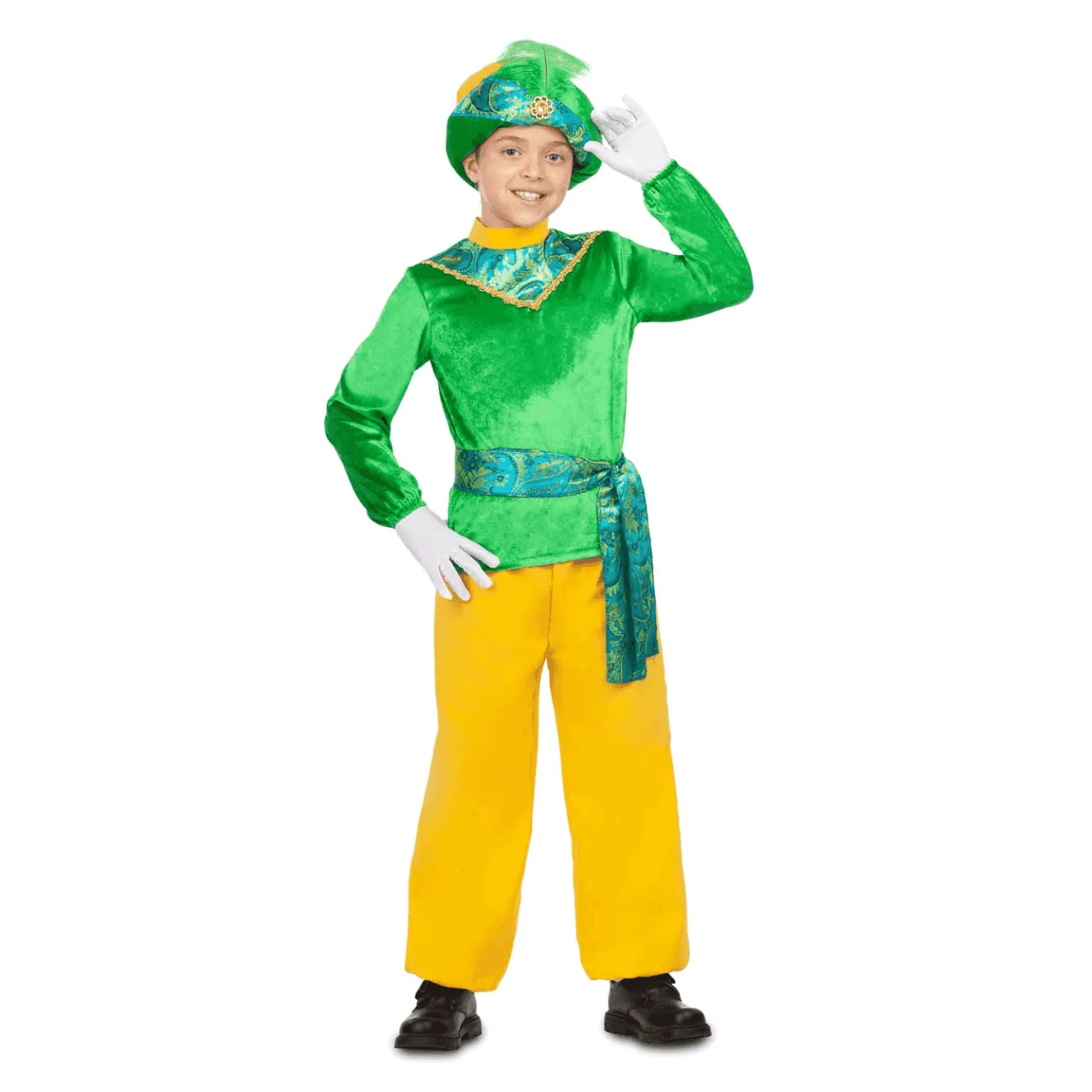 Disfraz de Paje verde 7-9 años infantil
