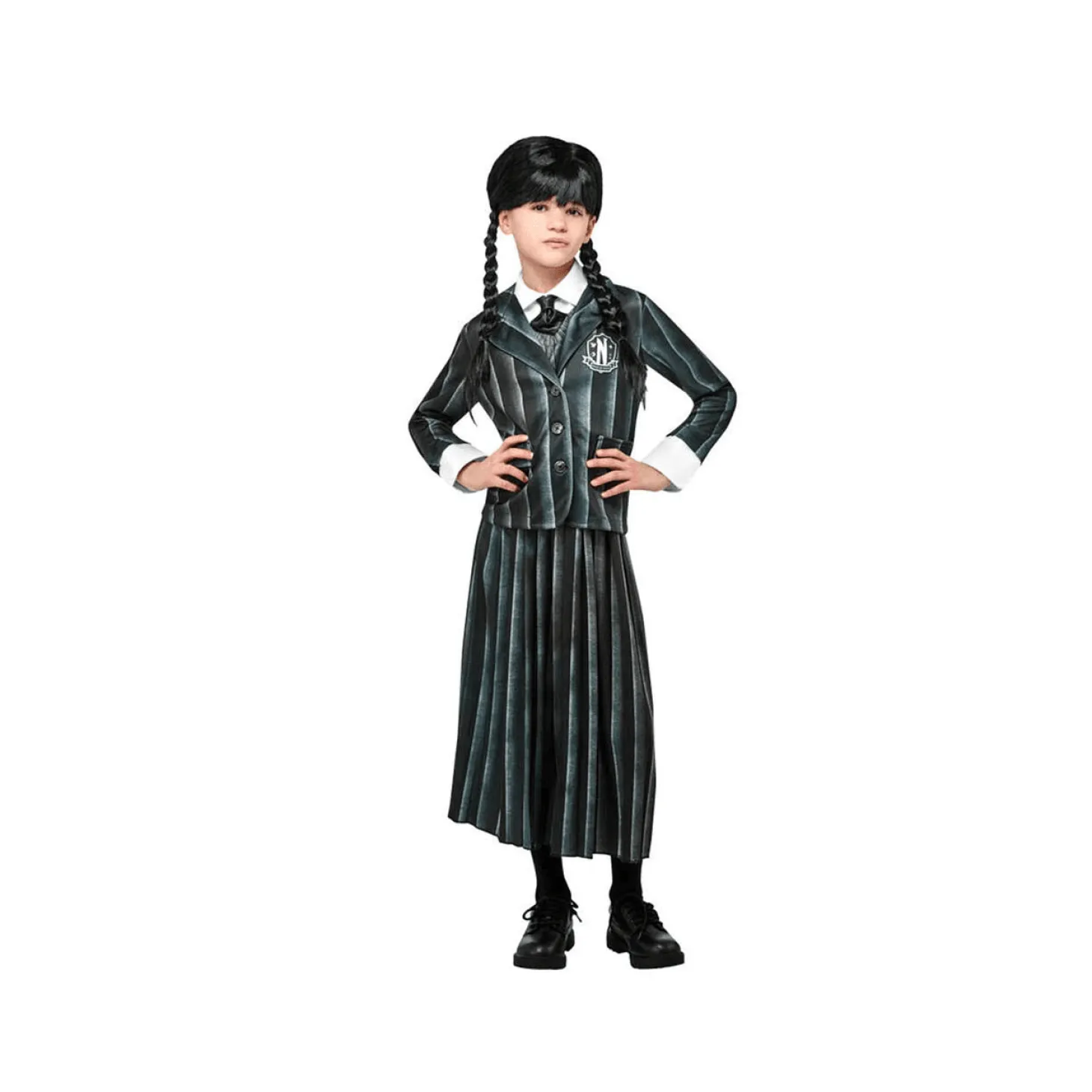 Disfraz Miércoles Uniforme Escolar Infantil - Talla 7-8 años