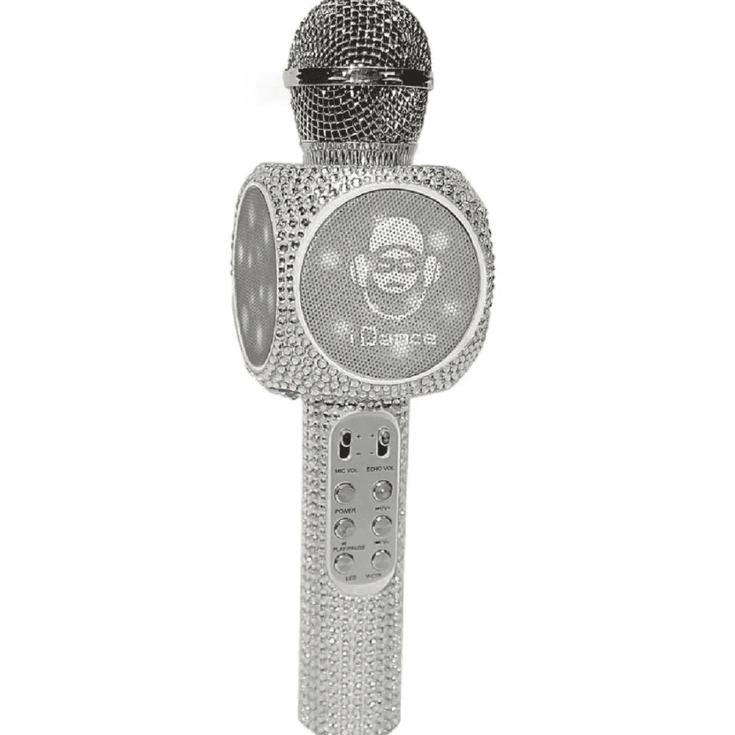 Micrófono Karaoke con Brillantes Plateado