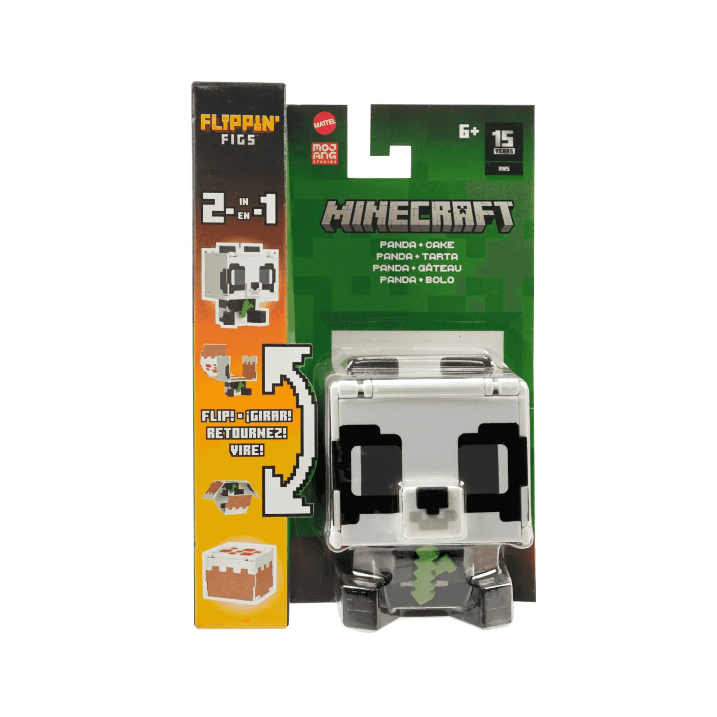 Minecraft Figura De Acción 2 En 1 Flippin Figs Panda Y Tarta