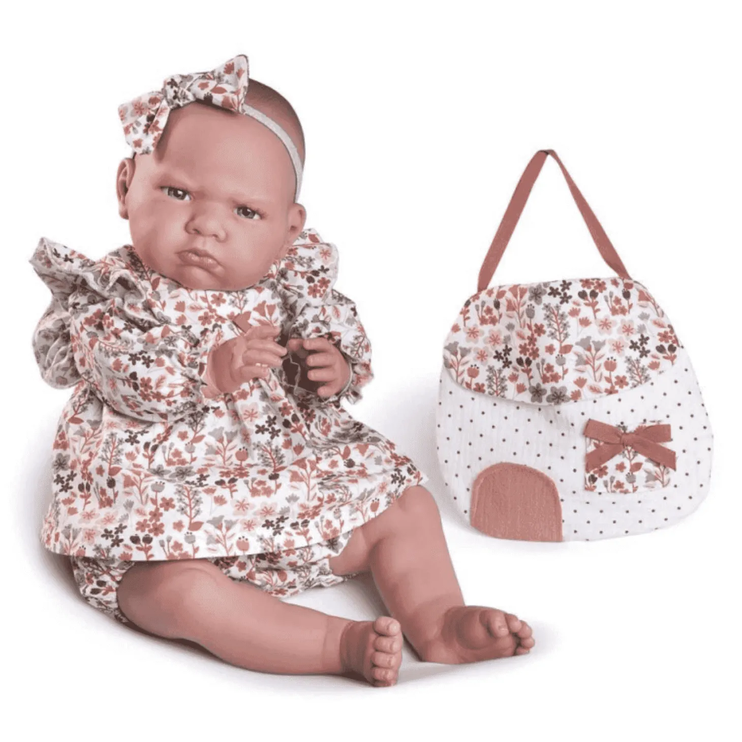 Muñeca mi primer Reborn Berta bolsita casita Antonio Juan