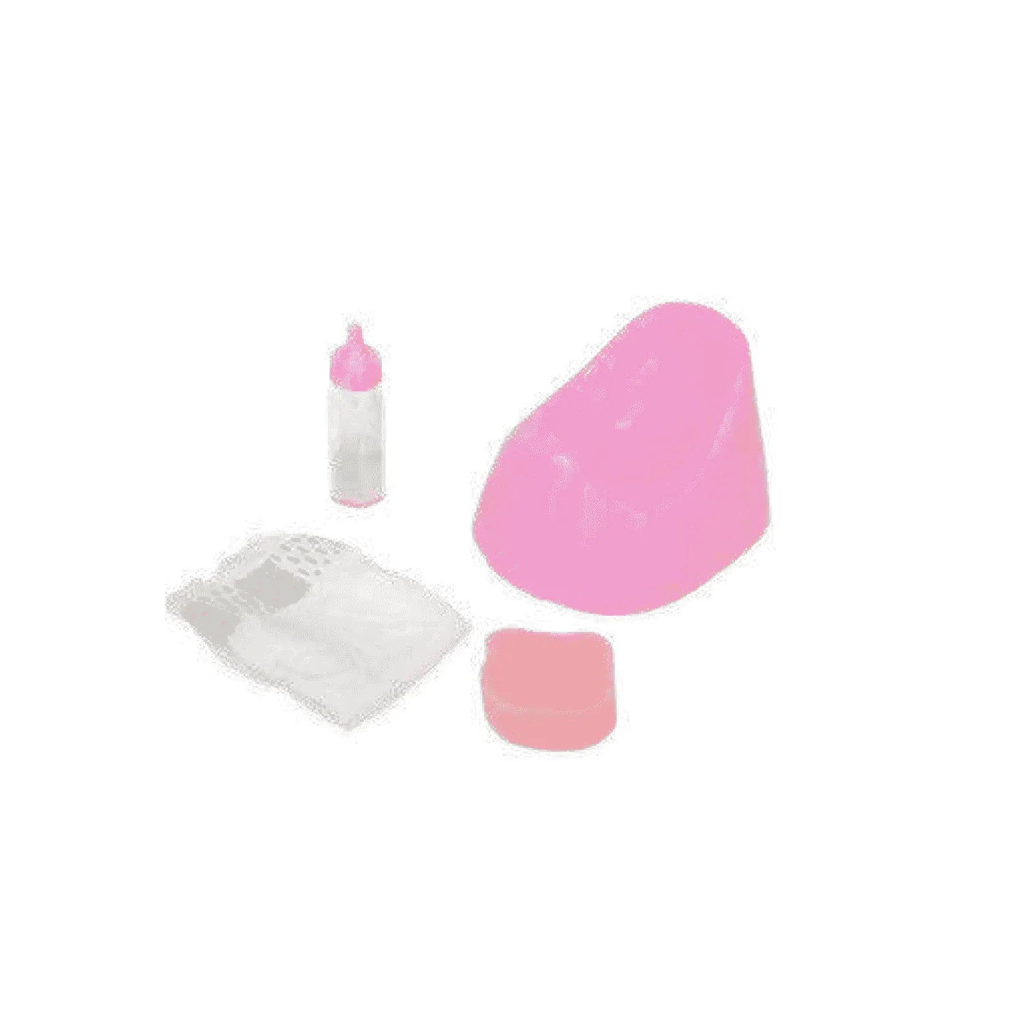 Muñecas Arias Set Orinal Rosa, Pañal, Biberón y Esponja
