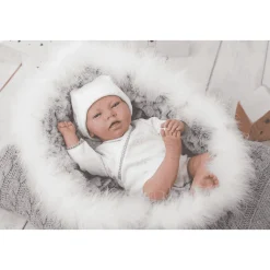 Muñeco Reborn Noel Con capazo y peluche