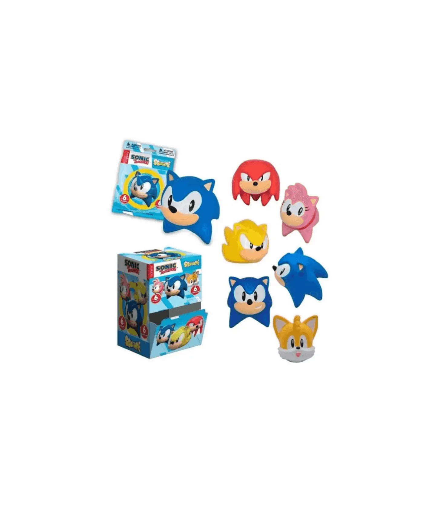 Personajes Sonic Squishme sobre sorpresa
