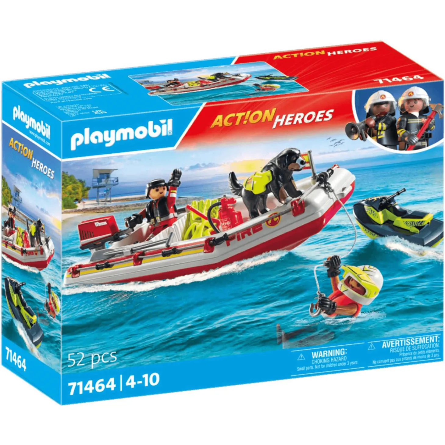 Playmobil Bote de Bomberos con Moto Acuática