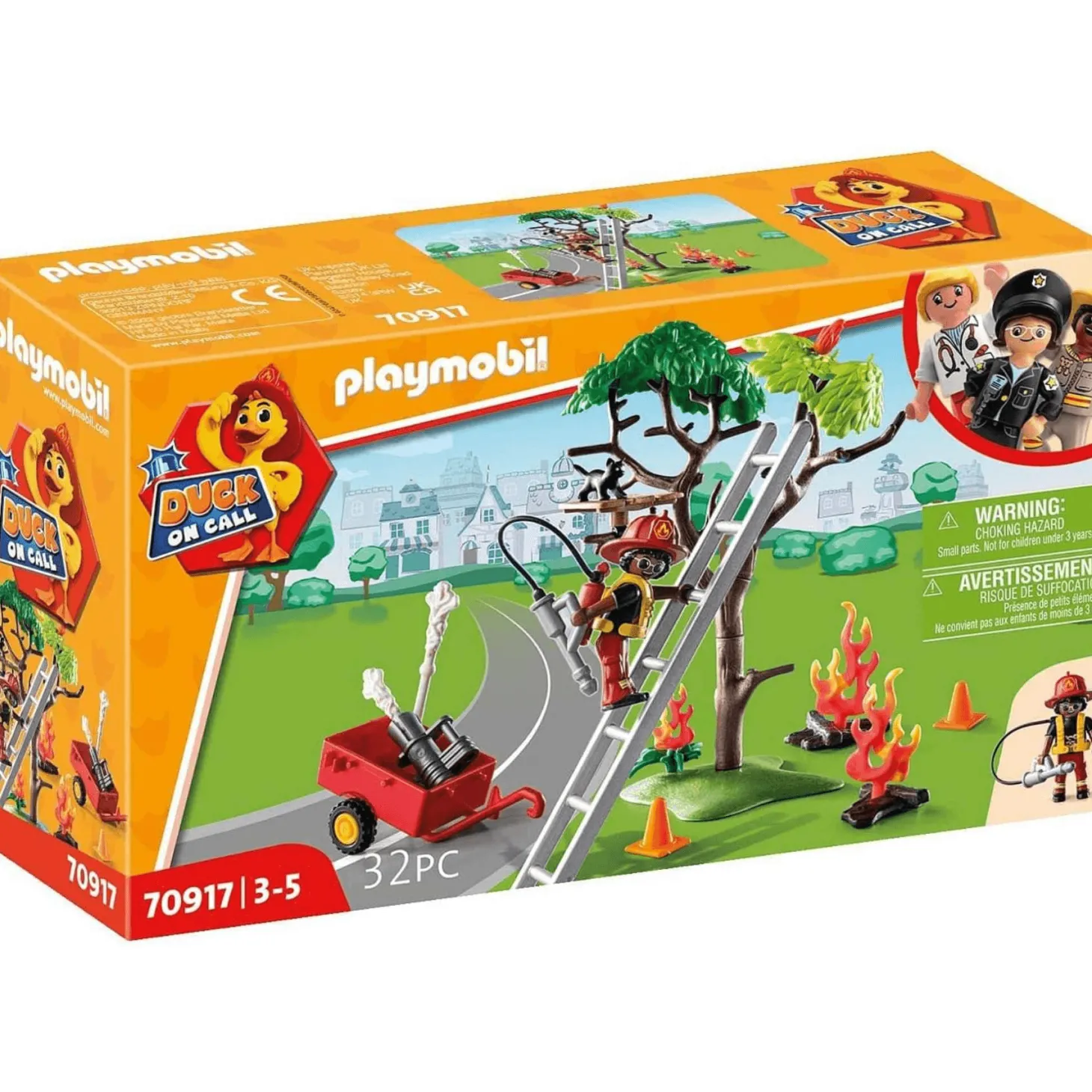 Playmobil Duck On Call Acción Rescate de Bomberos Rescata al Gato 70917