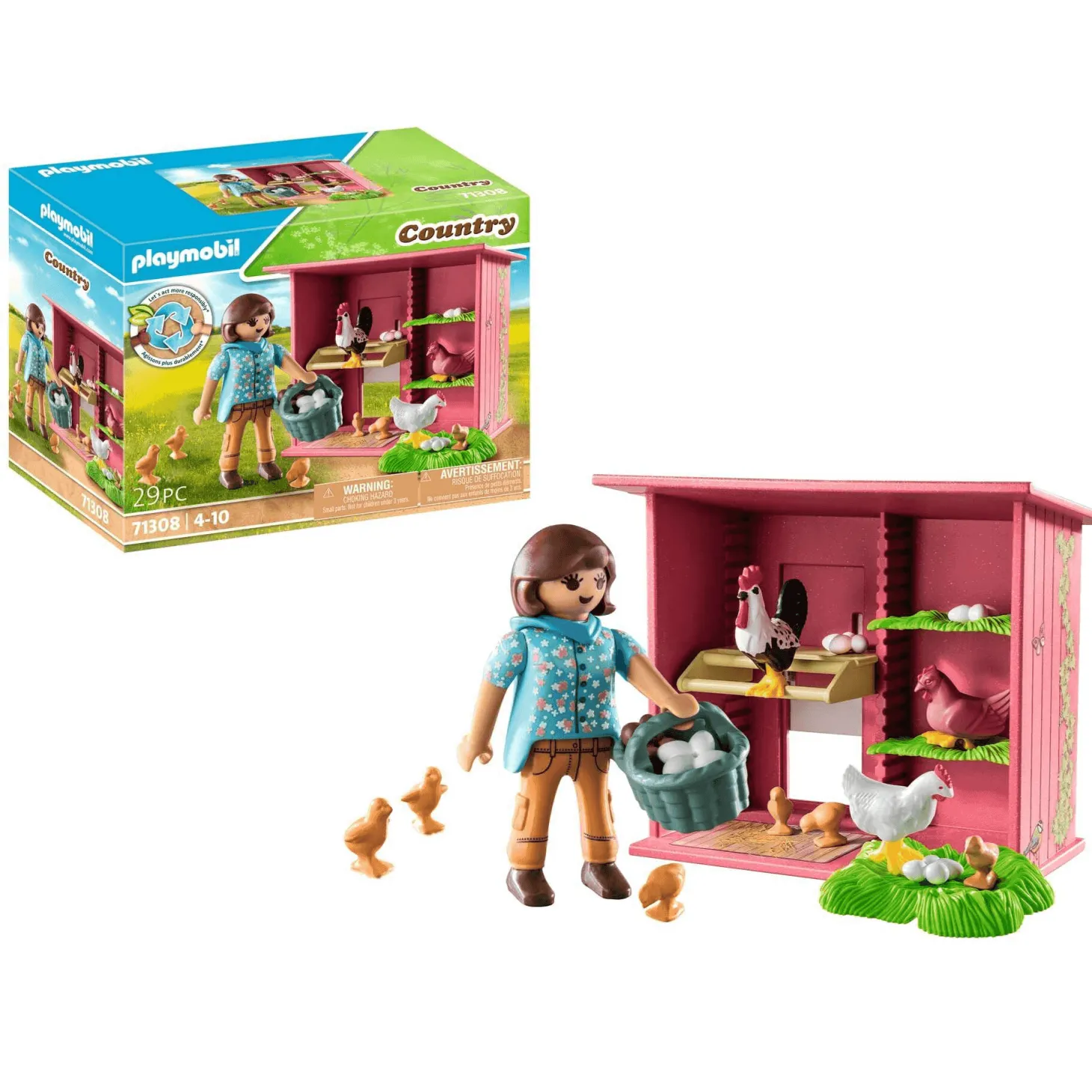 Playmobil Gallinero con Gallinas, Gallo y Pollitos