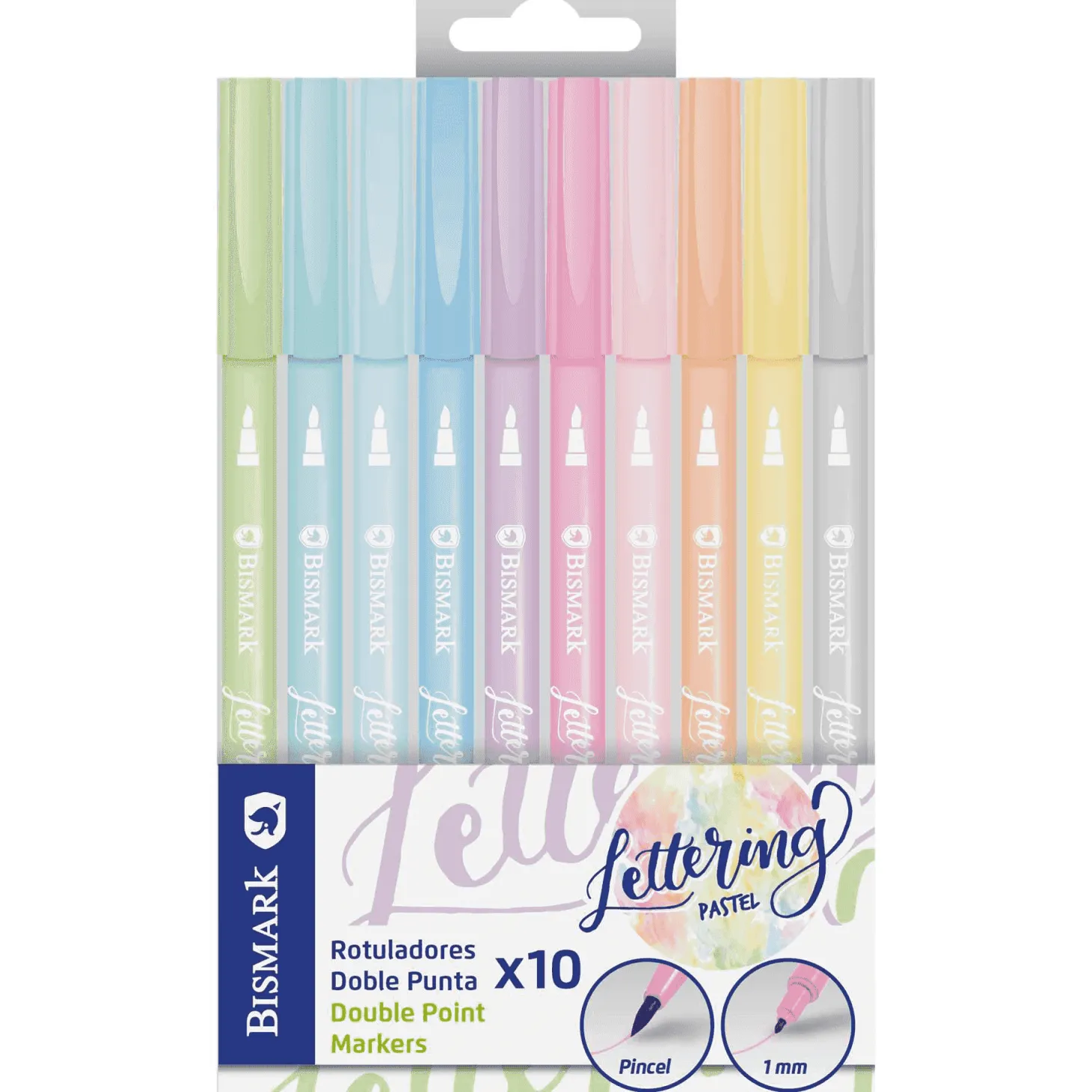 Rotuladores doble punta para lettering pastel de 10 unidades