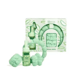 Set Facial IDC Aloe Vera – Diadema, Scrunchie y Bruma Hidratante