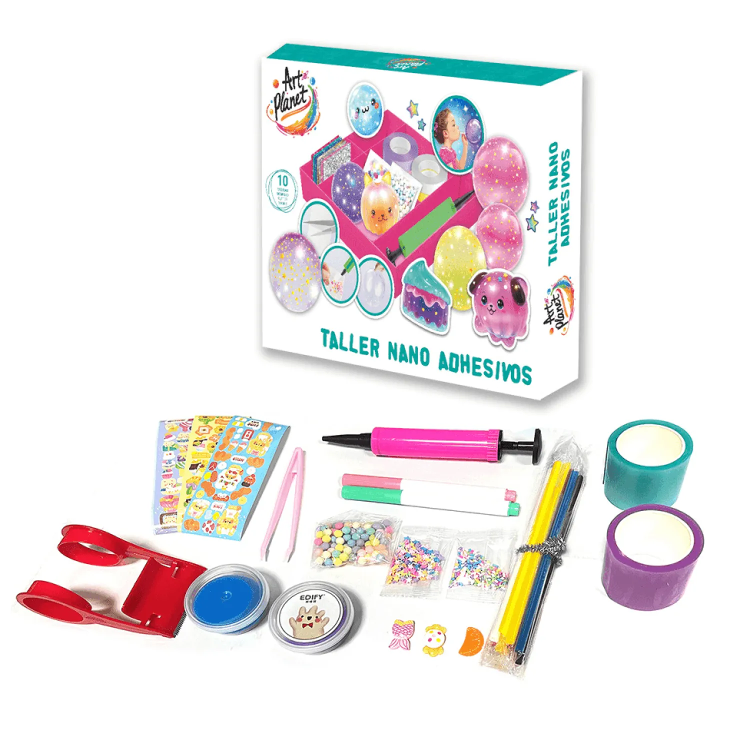 Taller Nano Adhesivos – Set creativo con 27 piezas (6+)