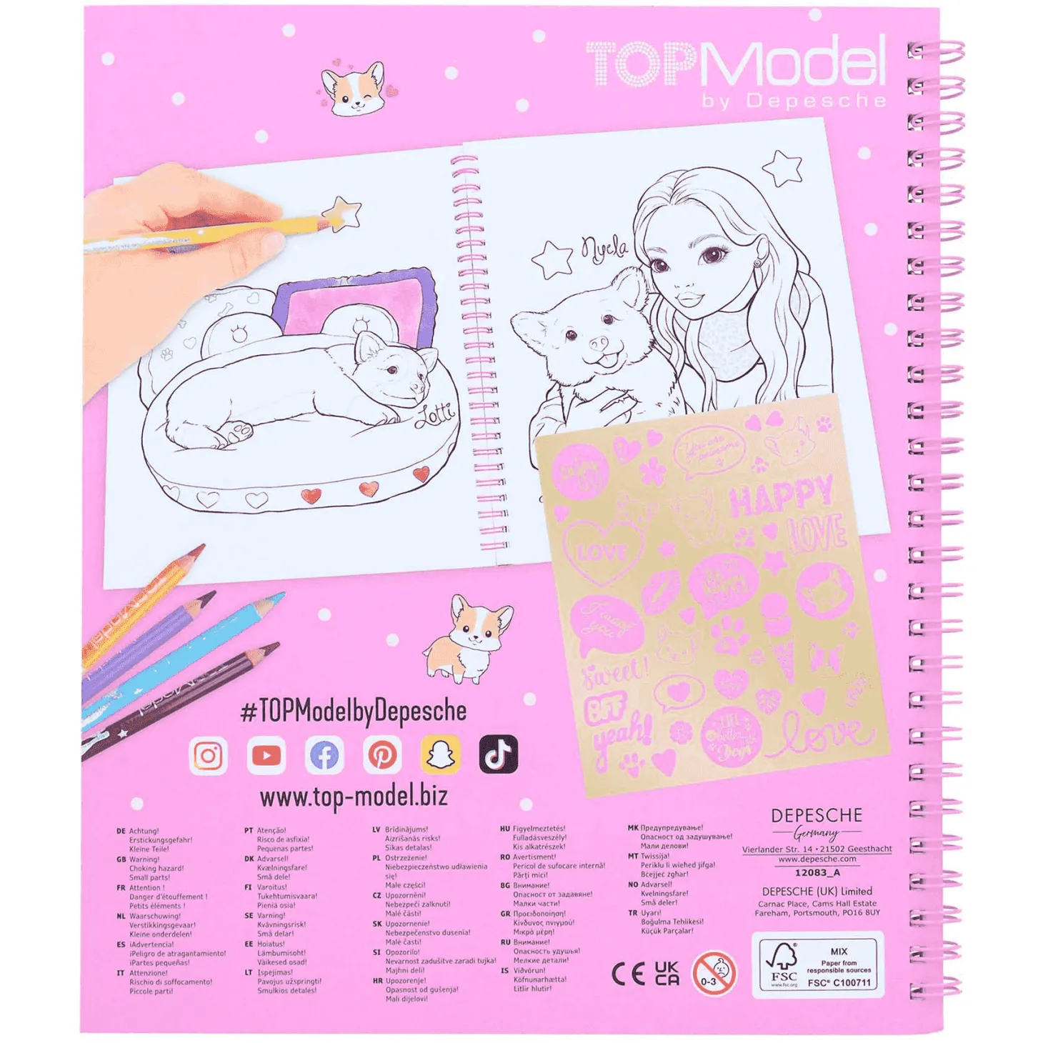 TOPModel Libro Colorear Perrito Corgi