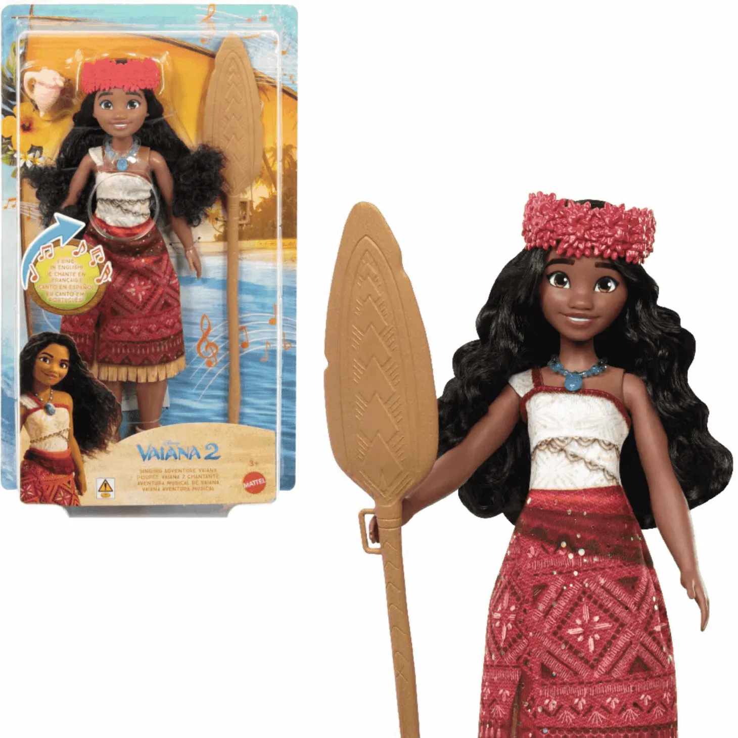 Vaiana 2 Muñeca Musical con Canción en 4 Idiomas y Accesorios