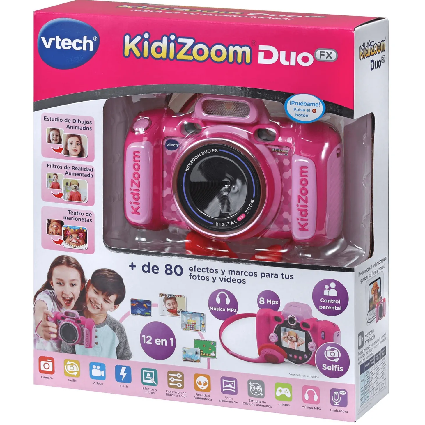 VTech Kidizoom Duo FX rosa Cámara fotos infantil 12 en 2