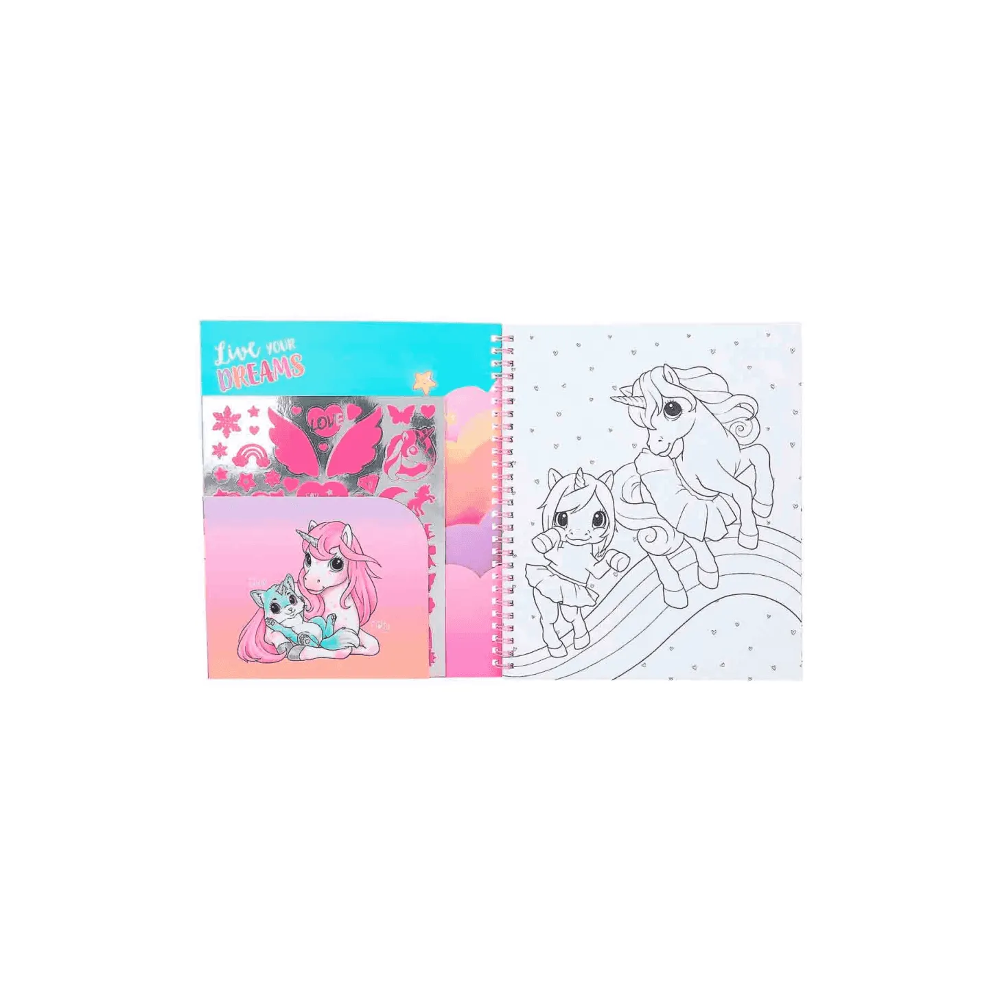 Ylvi libro de colorear con unicornio y lentejuelas